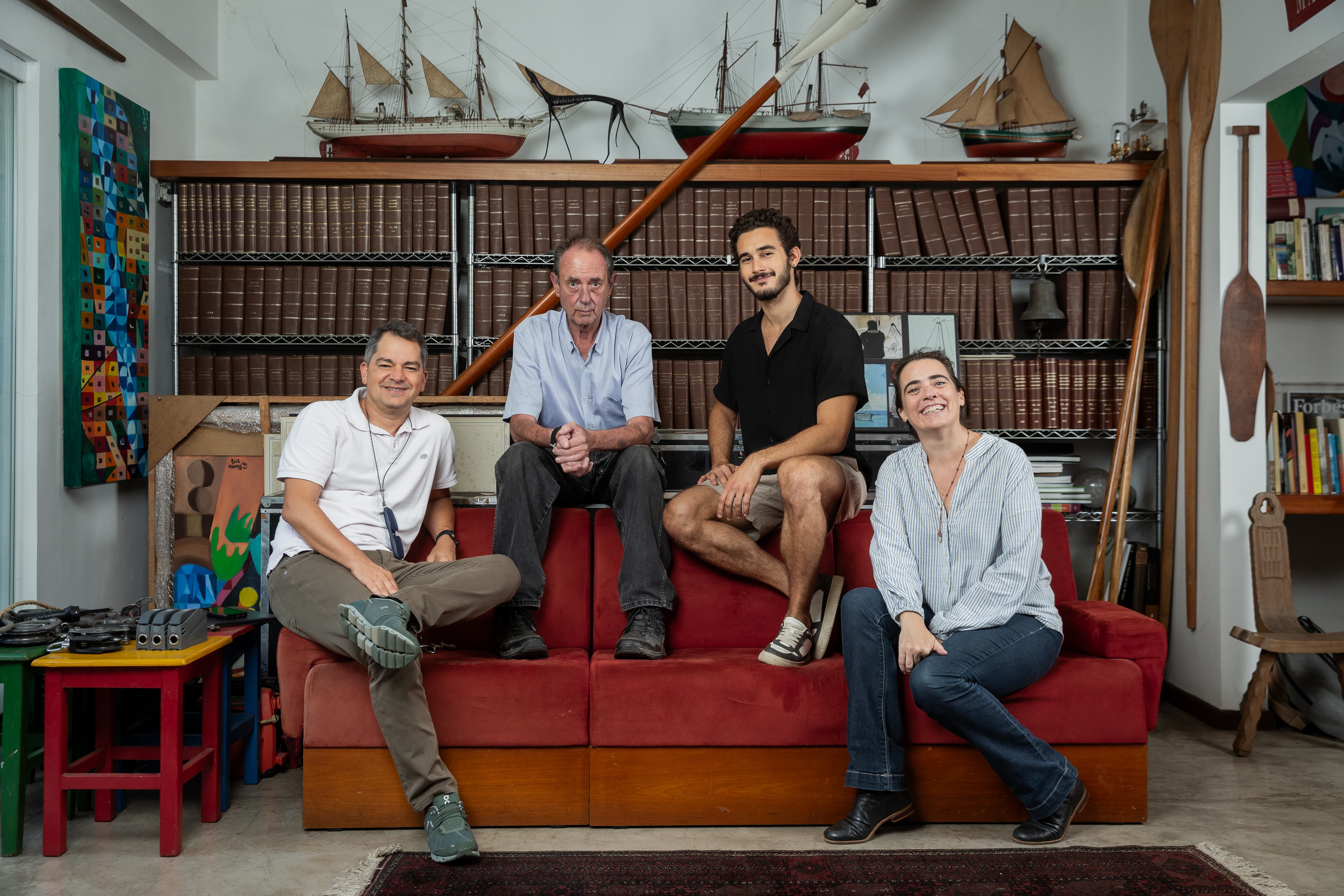 Equipe 100 Dias: Carlos Saldanha, Amyr Klink, Filipe Bragança e Justine Otondo.