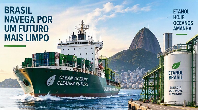 Etanol pode projetar o Brasil como líder na descarbonização do transporte marítimo